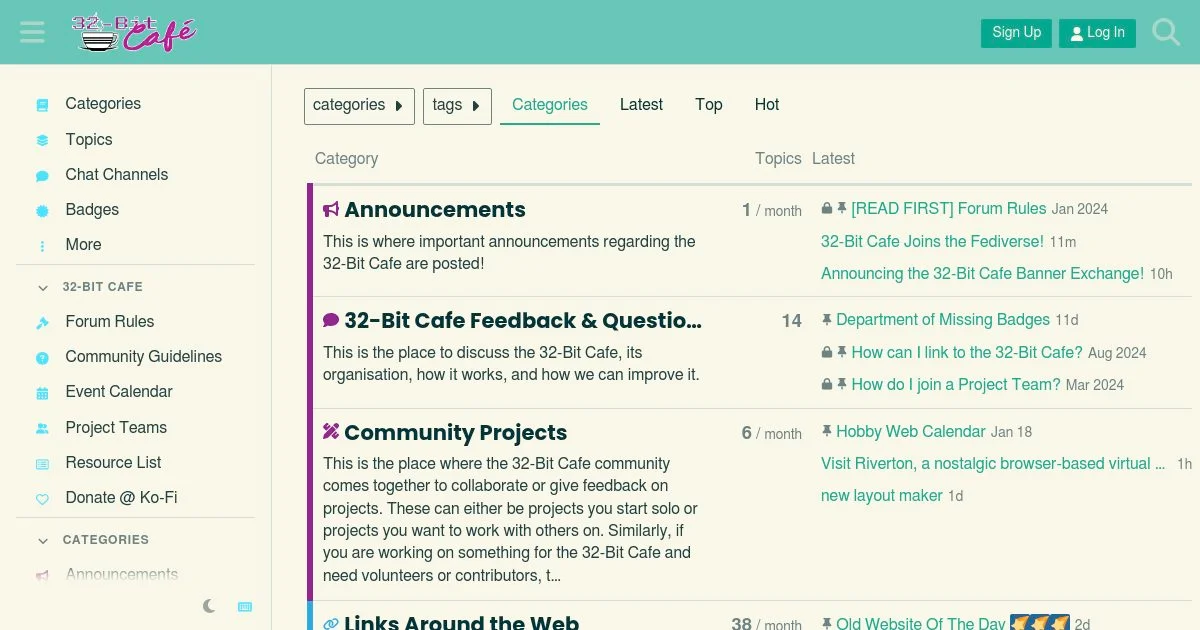 32-Bit Cafe: A Community for Web Enthusiasts