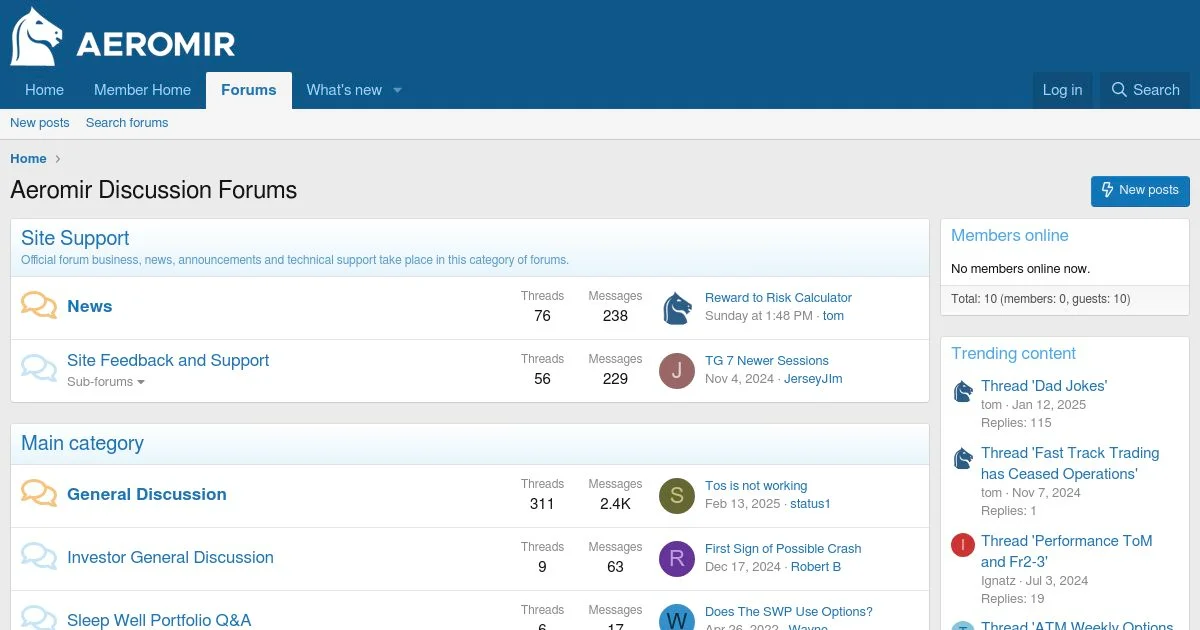 Aeromir Discussion Forums: Collaborative Trading Community