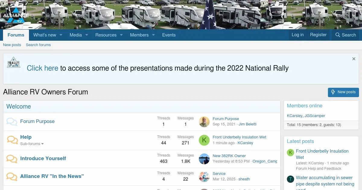 Alliance RV Owners Community Forum