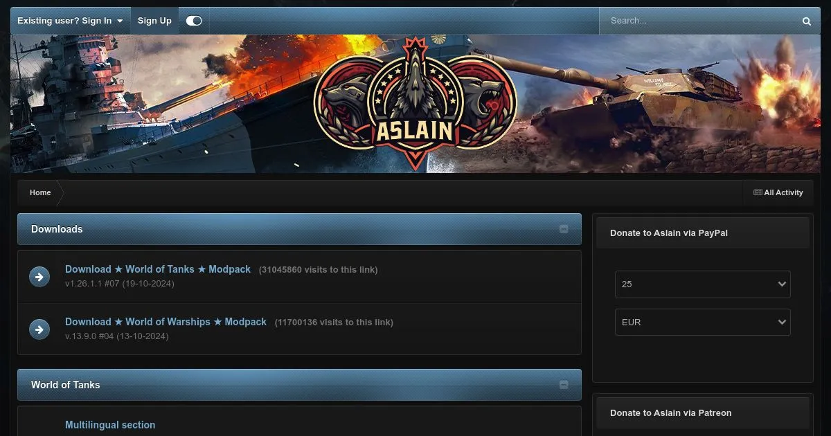 Aslain.com – Modpacks & Community
