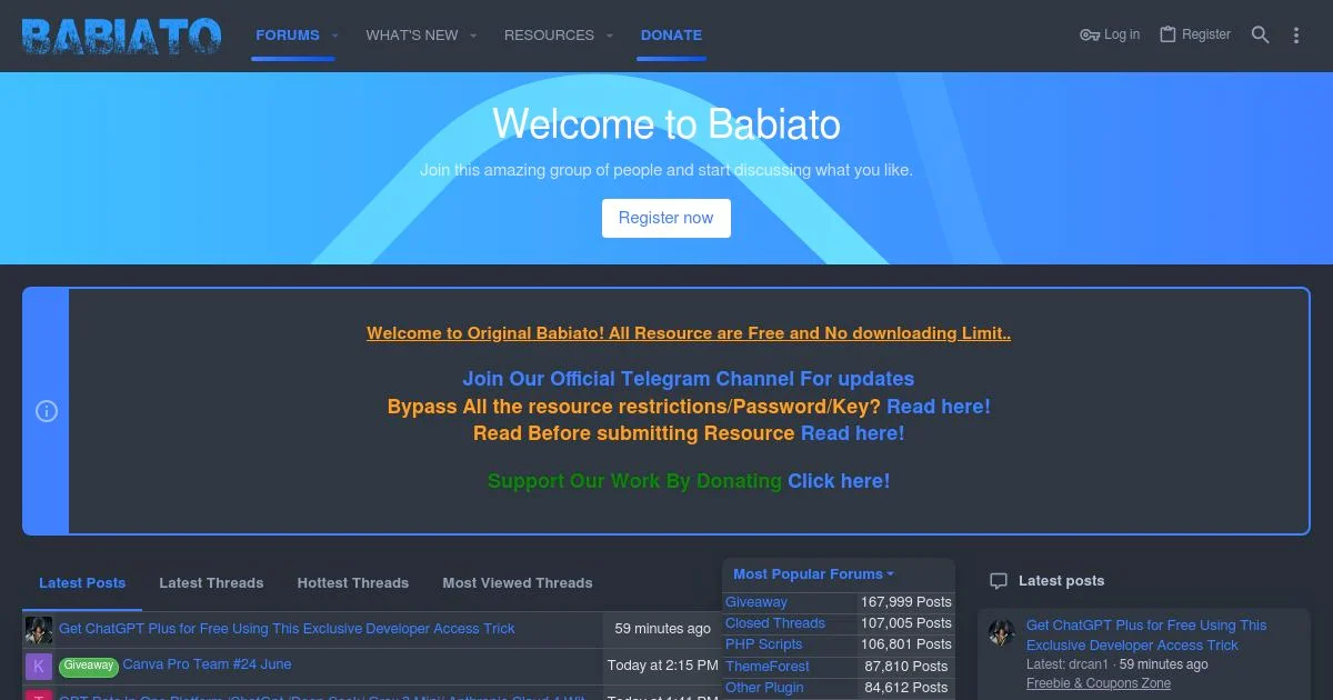 Babiato Webmaster Resource Exchange