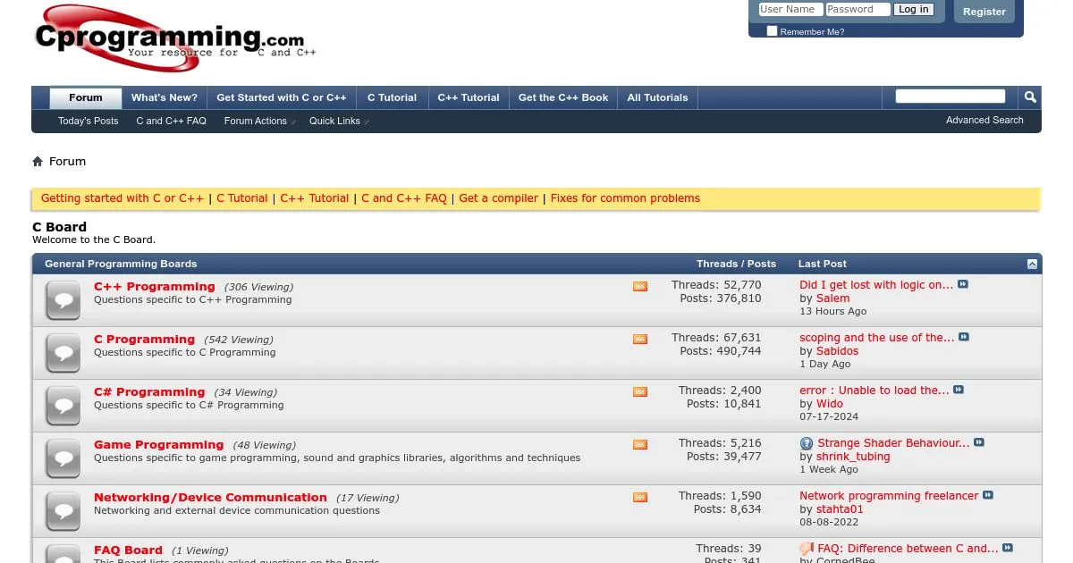 C Board (CProgramming.com Forums)