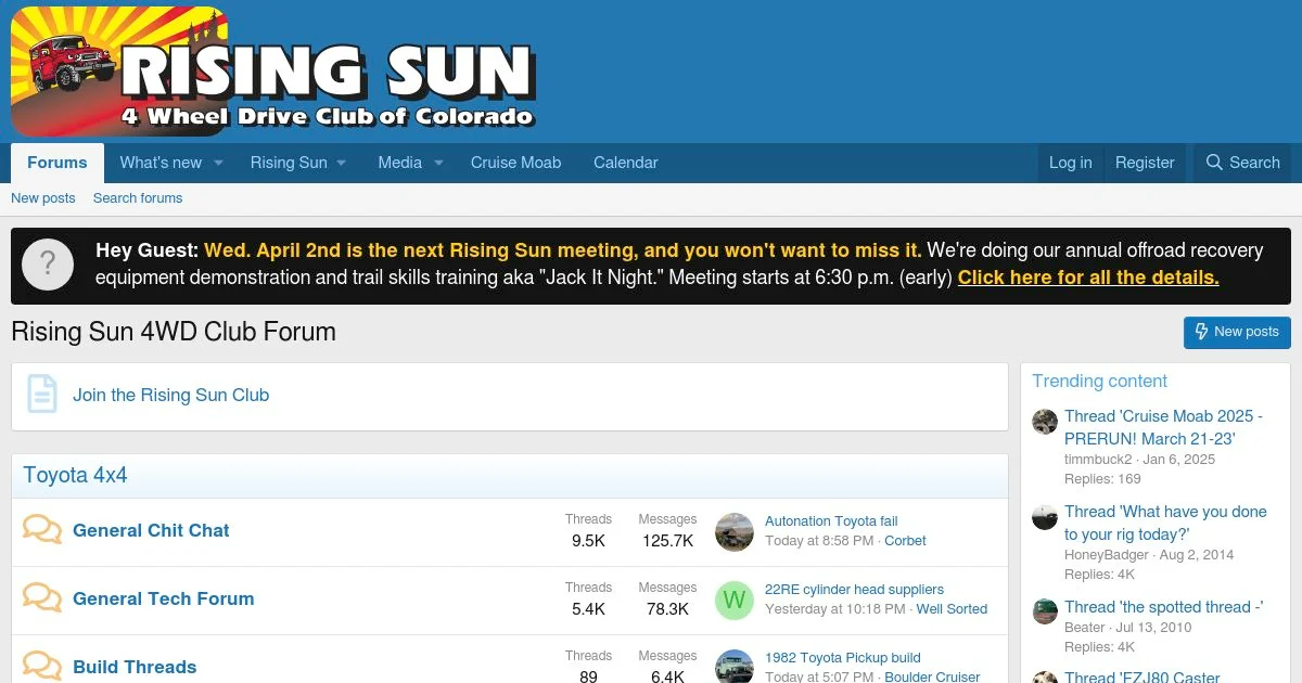 Colorado Toyota 4x4 Trail and Tech Community