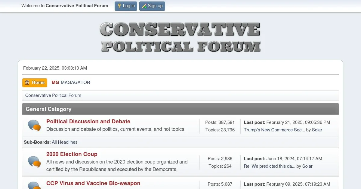 Conservative Political Forum: Conservative Discussions & Debates