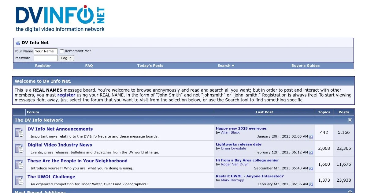 DV Info Net – The Digital Video Information Network