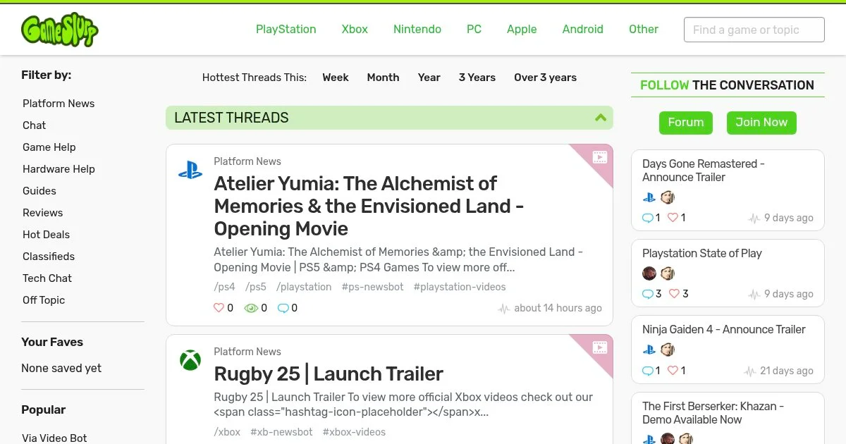 GameSlurp – Comprehensive Gaming Community