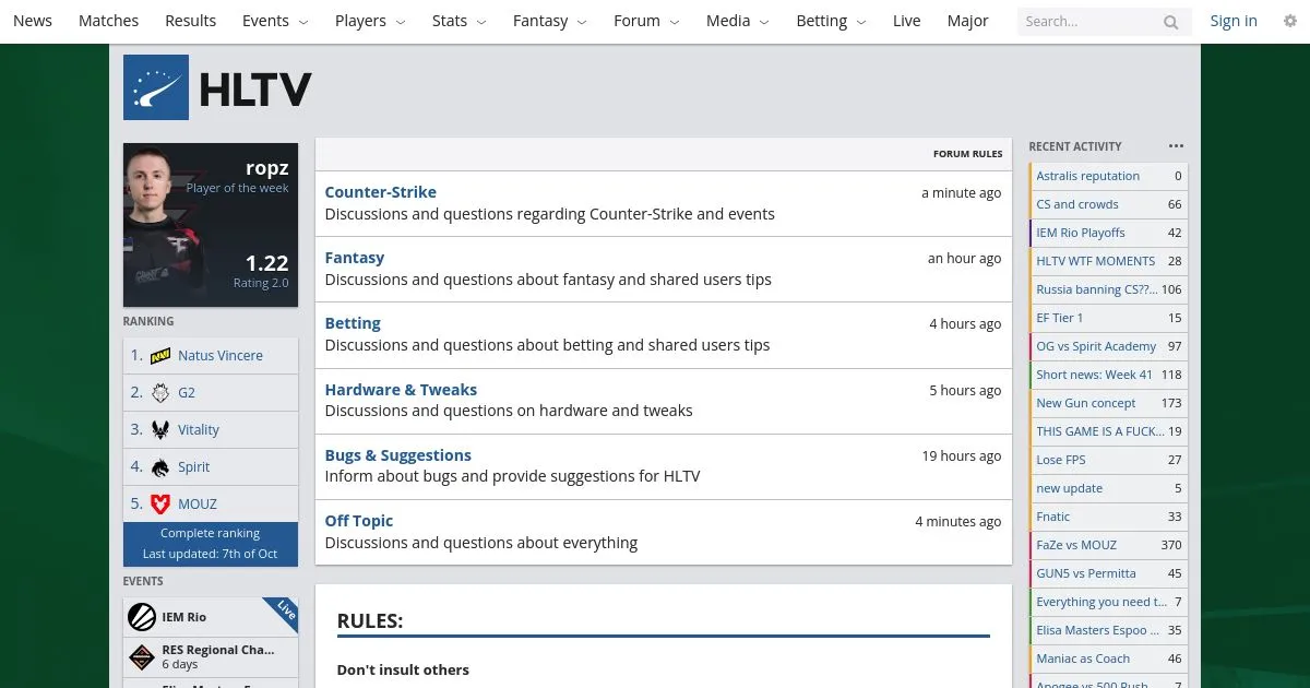 HLTV Counter-Strike Community Forum