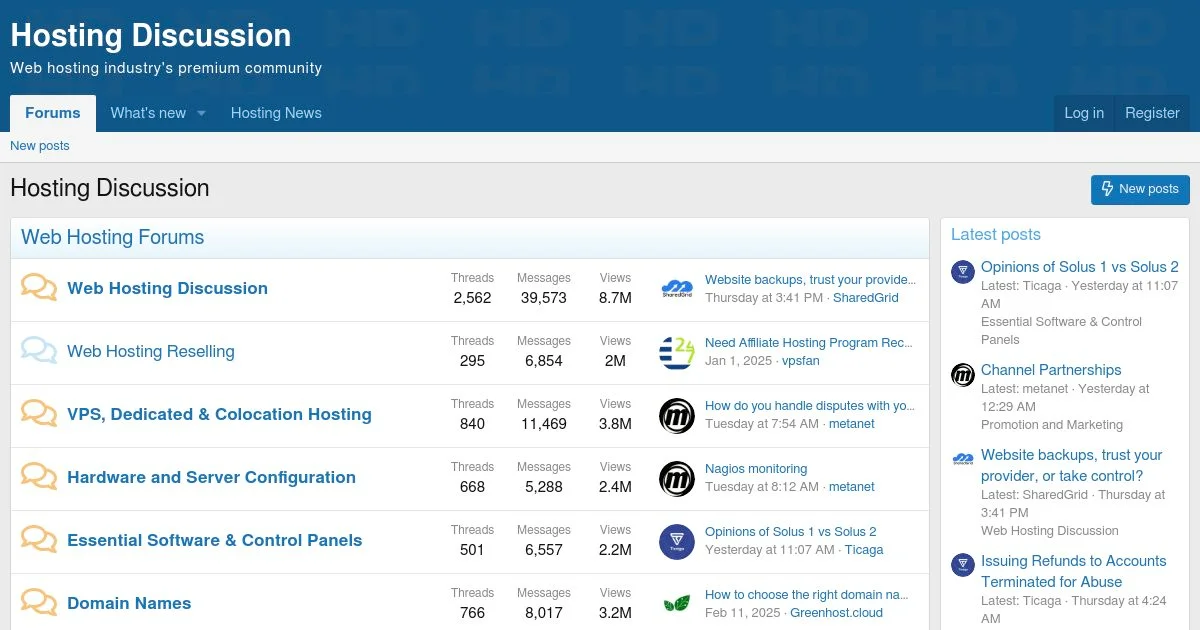 Hosting Discussion – Web Hosting Industry's Premium Community