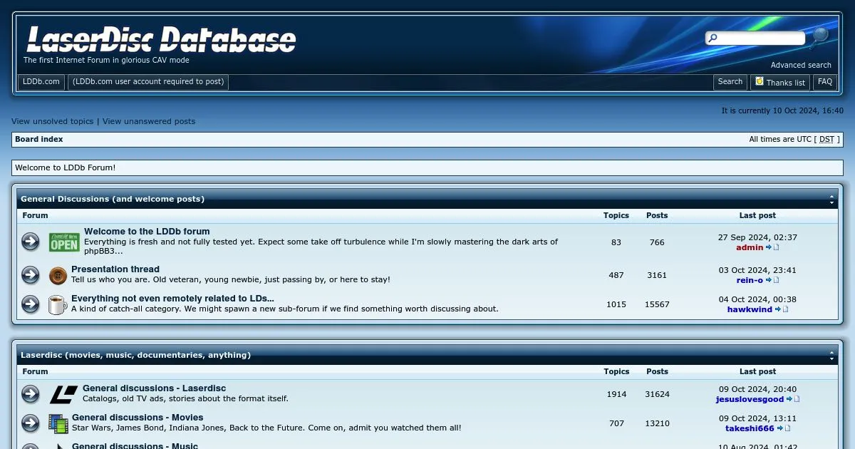 LaserDisc Database Forum