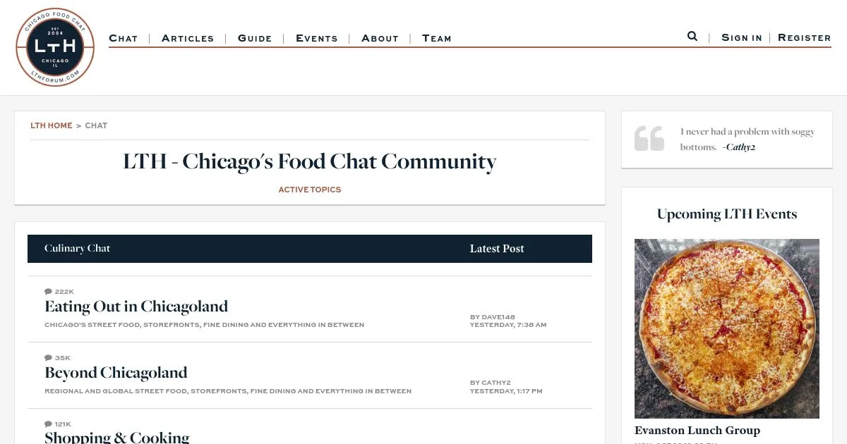LTH Forum: Chicago's Culinary Community