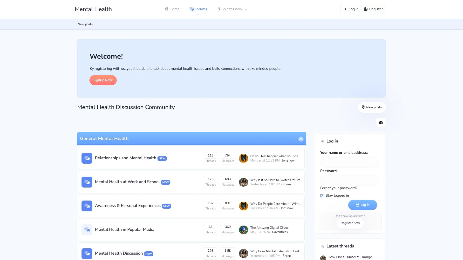 Mental Health Discussion Community