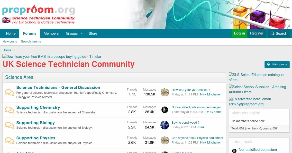 Preproom Science Technician Forum