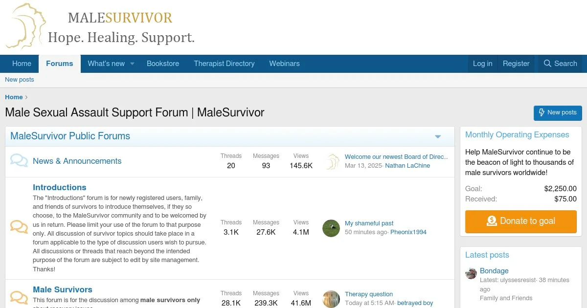 Support Forum for Male Survivors of Abuse & Trauma