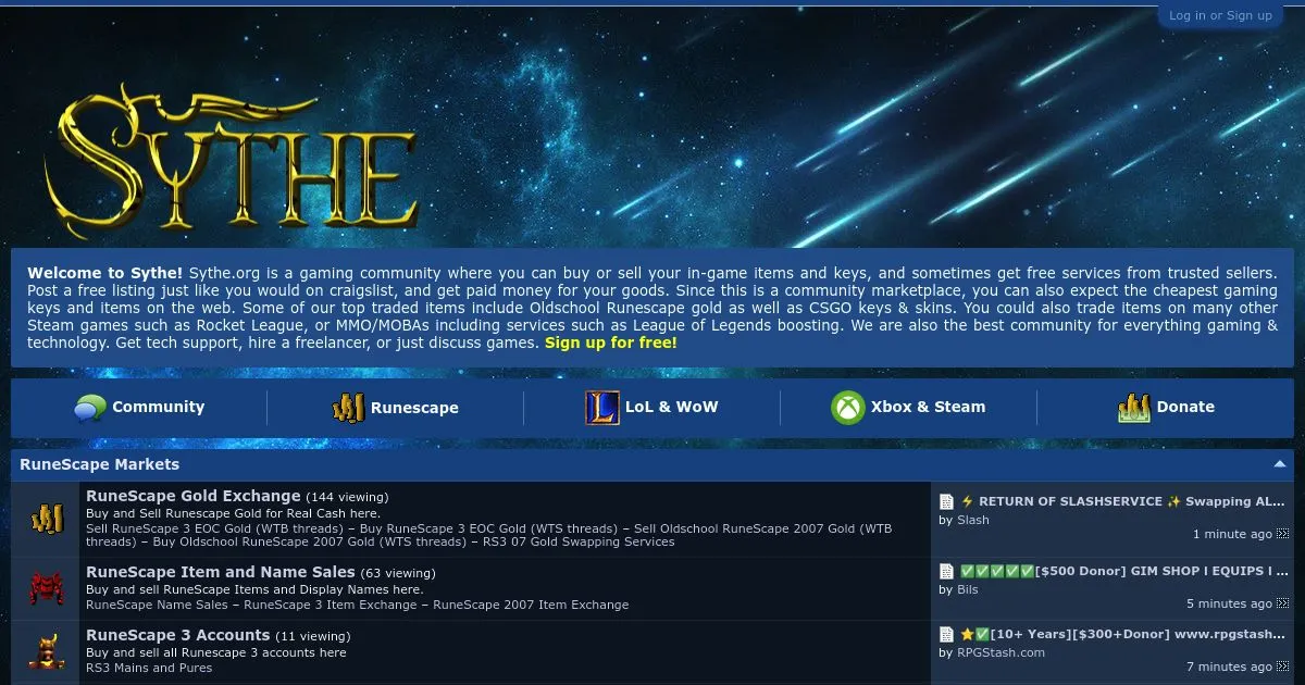 Sythe.org – Gaming Marketplace & Community