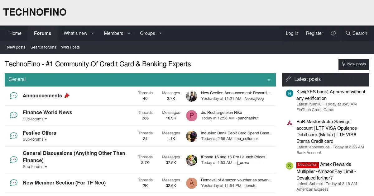 TechnoFino Community for Credit Card & Banking Experts