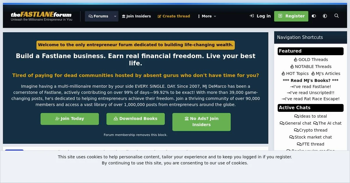 The Fastlane Forum: Entrepreneurship & Wealth Building
