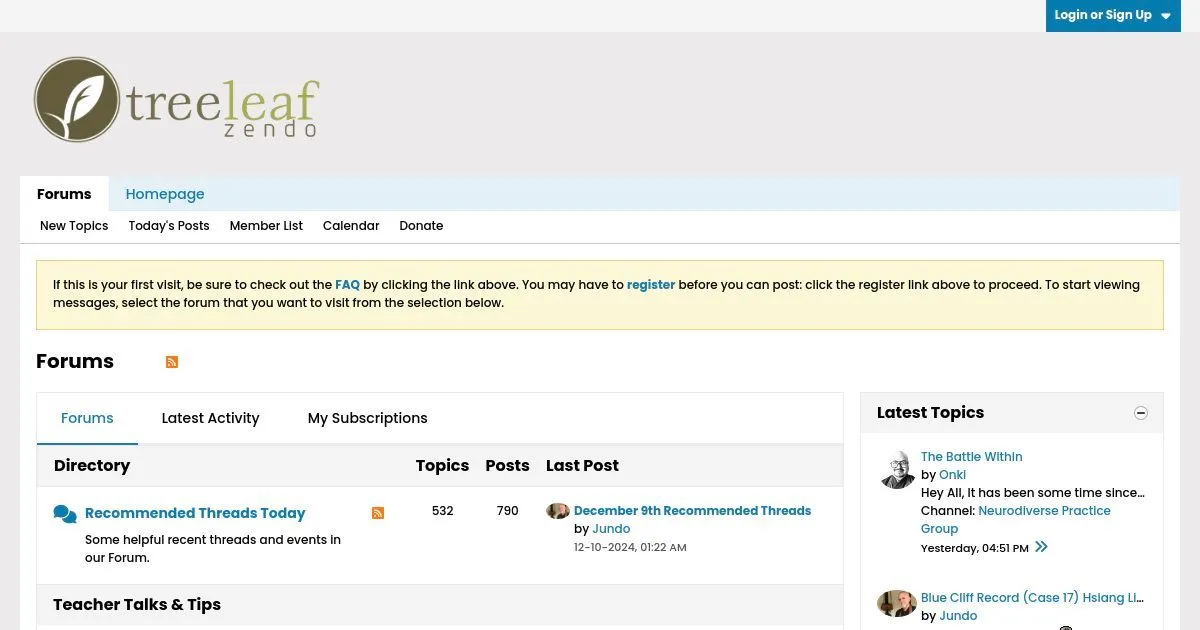 Treeleaf Zendo: Online Zen Buddhist Community