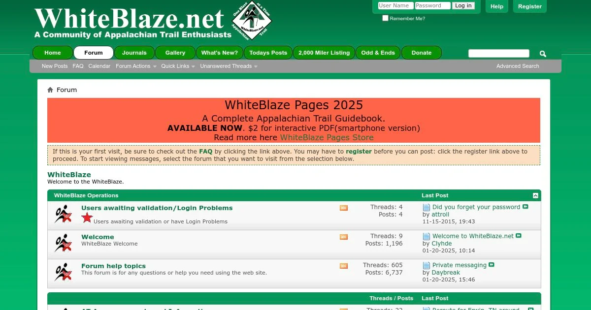 WhiteBlaze Appalachian Trail Hiking Forums